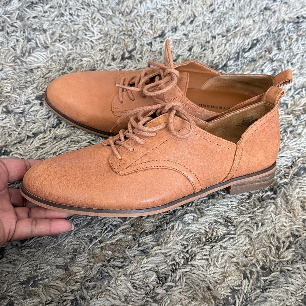 Lucky Brand LP-EFINNIA Brown Lace-Up LEATHER OXFORDS Shoes SZ 9.5 - Picture 3 of 9